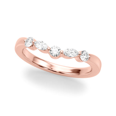 Alternating Round & Marquise Wedding Band – Marquise Lab Diamond Wedding Band in 18K Gold | Just Brilliant – side view