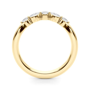 Alternating Round & Marquise Wedding Band – Marquise Lab Diamond Wedding Band in 18K Gold | Just Brilliant – lifestyle view