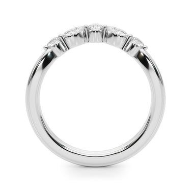 Alternating Round & Marquise Wedding Band – Marquise Lab Diamond Wedding Band in 18K Gold | Just Brilliant – detail view