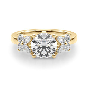 Floral Round Engagement Ring – Round Lab Diamond Engagement Ring in 18K Gold | Just Brilliant – view 8