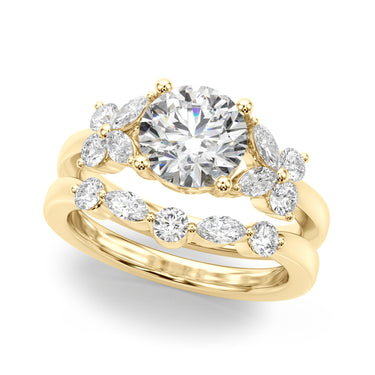 Floral Round Engagement Ring – Round Lab Diamond Engagement Ring in 18K Gold | Just Brilliant – view 7