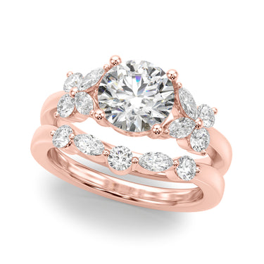 Floral Round Engagement Ring – Round Lab Diamond Engagement Ring in 18K Gold | Just Brilliant – view 11