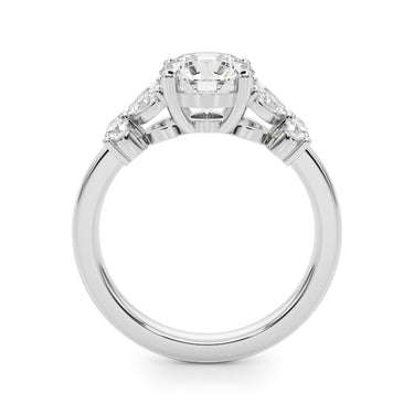 Floral Round Engagement Ring – Round Lab Diamond Engagement Ring in 18K Gold | Just Brilliant – detail view