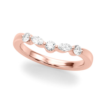 Alternating Round & Marquise Wedding Band – Marquise Lab Diamond Wedding Band in 18K Gold | Just Brilliant – side view