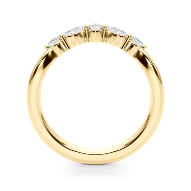 Alternating Round & Marquise Wedding Band – Marquise Lab Diamond Wedding Band in 18K Gold | Just Brilliant – lifestyle view