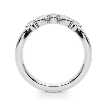 Alternating Round & Marquise Wedding Band – Marquise Lab Diamond Wedding Band in 18K Gold | Just Brilliant – detail view