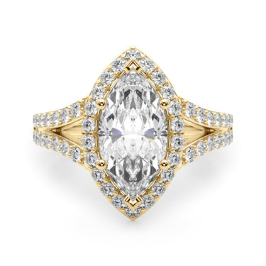 Split Shank Marquise Halo Engagement Ring – Marquise Lab Diamond Engagement Ring in 18K Gold | Just Brilliant – view 8