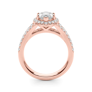 Split Shank Marquise Halo Engagement Ring – Marquise Lab Diamond Engagement Ring in 18K Gold | Just Brilliant – view 10