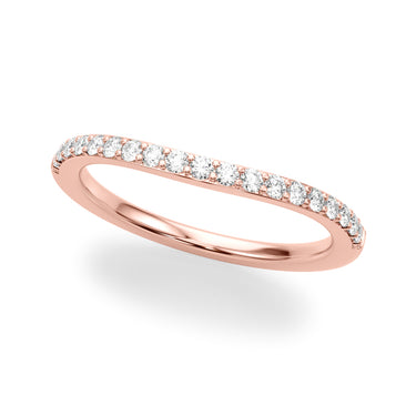 Curved Diamond Wedding Band – Lab Diamond Wedding Band in 18K Gold | Just Brilliant – side view