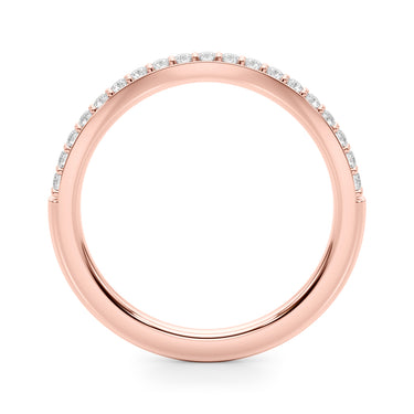 Curved Diamond Wedding Band – Lab Diamond Wedding Band in 18K Gold | Just Brilliant – angle view
