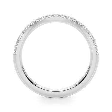 Curved Diamond Wedding Band – Lab Diamond Wedding Band in 18K Gold | Just Brilliant – detail view