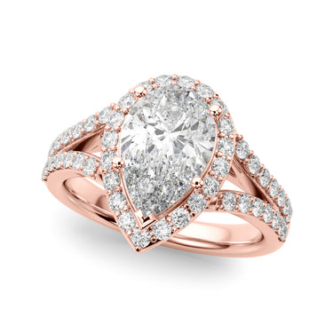 Split Shank Pear Halo Engagement Ring – Pear-Shaped Lab Diamond Engagement Ring in 18K Gold | Just Brilliant – view 9