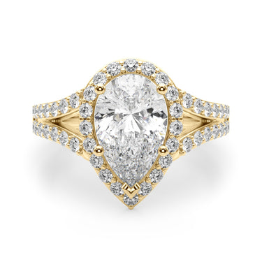 Split Shank Pear Halo Engagement Ring – Pear-Shaped Lab Diamond Engagement Ring in 18K Gold | Just Brilliant – view 8