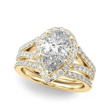 Split Shank Pear Halo Engagement Ring – Pear-Shaped Lab Diamond Engagement Ring in 18K Gold | Just Brilliant – view 7