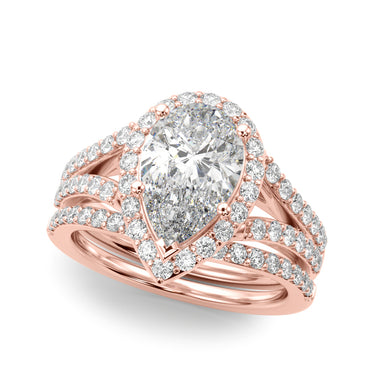 Split Shank Pear Halo Engagement Ring – Pear-Shaped Lab Diamond Engagement Ring in 18K Gold | Just Brilliant – view 11