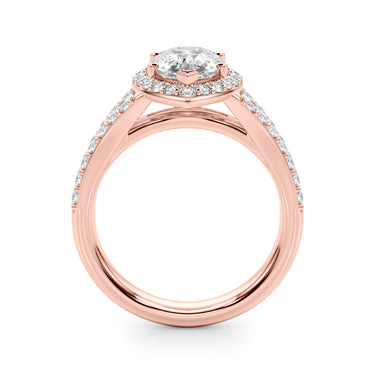 Split Shank Pear Halo Engagement Ring – Pear-Shaped Lab Diamond Engagement Ring in 18K Gold | Just Brilliant – view 10