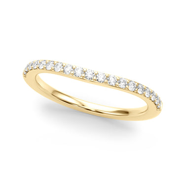 Curved Wedding Band – Lab Diamond Wedding Band in 18K Gold | Just Brilliant – close-up view