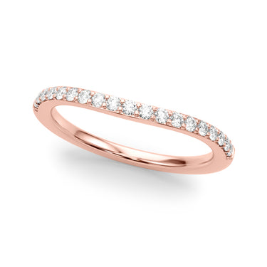 Curved Wedding Band – Lab Diamond Wedding Band in 18K Gold | Just Brilliant – side view