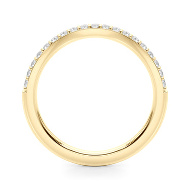 Curved Wedding Band – Lab Diamond Wedding Band in 18K Gold | Just Brilliant – lifestyle view