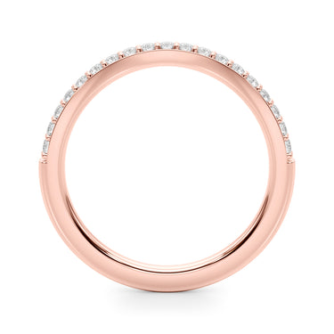 Curved Wedding Band – Lab Diamond Wedding Band in 18K Gold | Just Brilliant – angle view