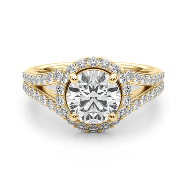 Split Shank Round Halo Engagement Ring – Round Lab Diamond Engagement Ring in 18K Gold | Just Brilliant – view 8