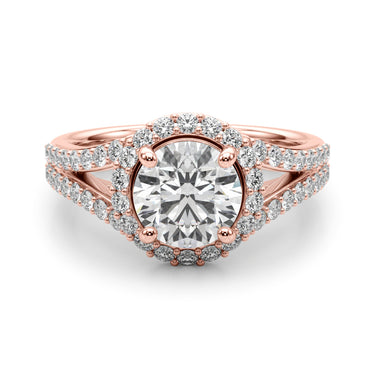 Split Shank Round Halo Engagement Ring – Round Lab Diamond Engagement Ring in 18K Gold | Just Brilliant – view 12