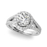 Split Shank Round Halo Engagement Ring – Radiant Lab Diamond Engagement Ring in 18K Gold | Just Brilliant
