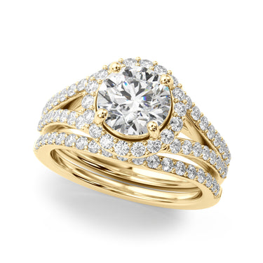 Split Shank Round Halo Engagement Ring – Round Lab Diamond Engagement Ring in 18K Gold | Just Brilliant – view 7