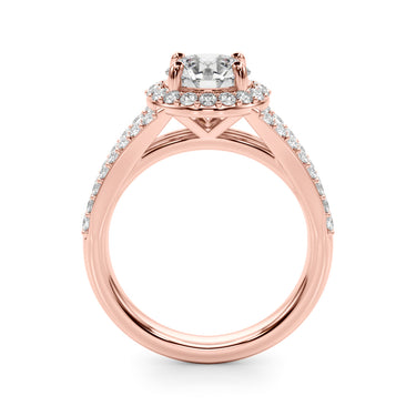 Split Shank Round Halo Engagement Ring – Round Lab Diamond Engagement Ring in 18K Gold | Just Brilliant – view 10