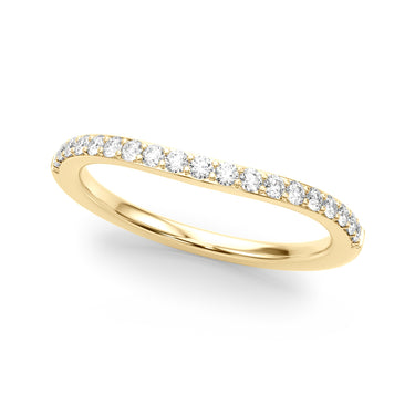 Curved Wedding Band – Lab Diamond Wedding Band in 18K Gold | Just Brilliant – close-up view