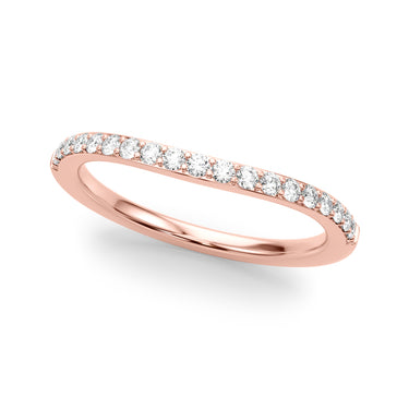 Curved Wedding Band – Lab Diamond Wedding Band in 18K Gold | Just Brilliant – side view