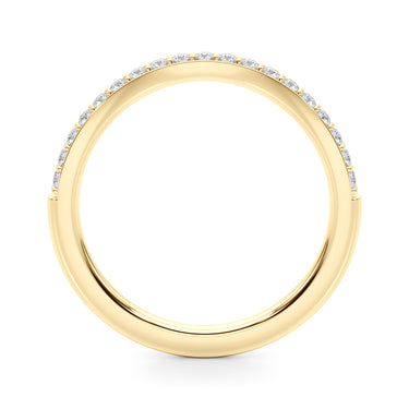 Curved Wedding Band – Lab Diamond Wedding Band in 18K Gold | Just Brilliant – lifestyle view