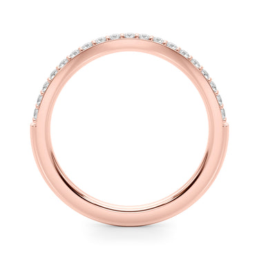 Curved Wedding Band – Lab Diamond Wedding Band in 18K Gold | Just Brilliant – angle view