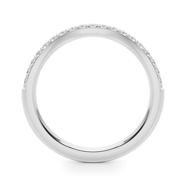 Curved Wedding Band – Lab Diamond Wedding Band in 18K Gold | Just Brilliant – detail view