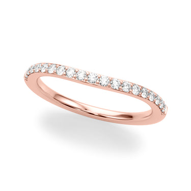 Curved Wedding Band – Lab Diamond Wedding Band in 18K Gold | Just Brilliant – side view