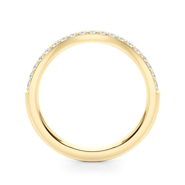 Curved Wedding Band – Lab Diamond Wedding Band in 18K Gold | Just Brilliant – lifestyle view