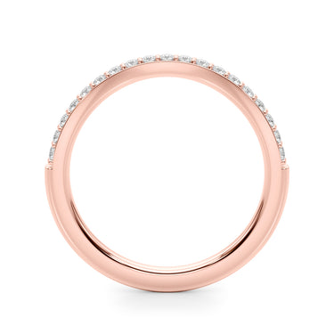 Curved Wedding Band – Lab Diamond Wedding Band in 18K Gold | Just Brilliant – angle view