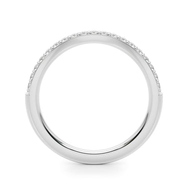 Curved Wedding Band – Lab Diamond Wedding Band in 18K Gold | Just Brilliant – detail view