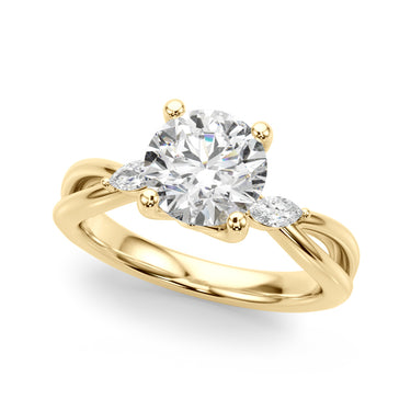 Round Split Shank Engagement Ring – Round Lab Diamond Engagement Ring in 18K Gold | Just Brilliant – side view