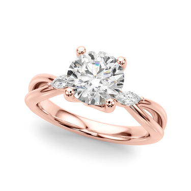 Round Split Shank Engagement Ring – Round Lab Diamond Engagement Ring in 18K Gold | Just Brilliant – view 9