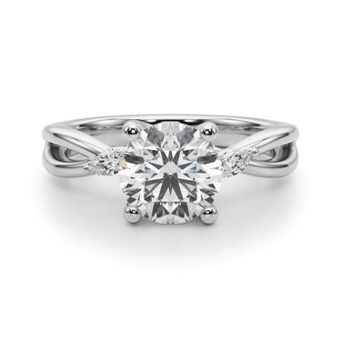 Round Split Shank Engagement Ring – Round Lab Diamond Engagement Ring in 18K Gold | Just Brilliant – lifestyle view