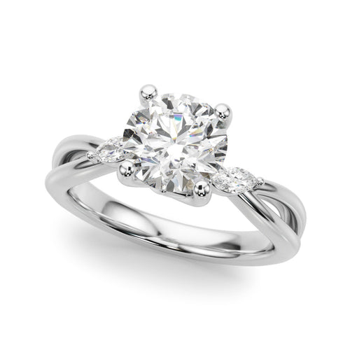Round Split Shank Engagement Ring