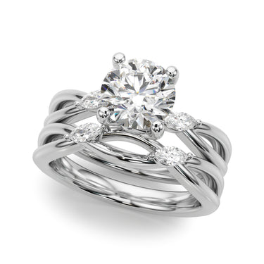 Round Split Shank Engagement Ring – Round Lab Diamond Engagement Ring in 18K Gold | Just Brilliant – close-up view