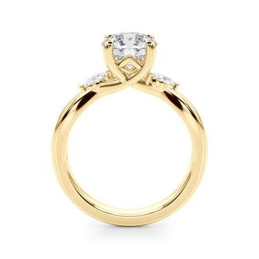 Round Split Shank Engagement Ring – Round Lab Diamond Engagement Ring in 18K Gold | Just Brilliant – angle view