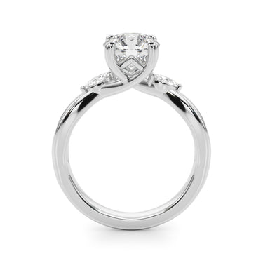 Round Split Shank Engagement Ring – Round Lab Diamond Engagement Ring in 18K Gold | Just Brilliant – detail view
