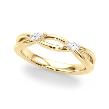 Crossing Diamond Wedding Band – Lab Diamond Wedding Band in 18K Gold | Just Brilliant – close-up view