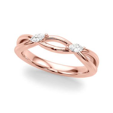 Crossing Diamond Wedding Band – Lab Diamond Wedding Band in 18K Gold | Just Brilliant – side view