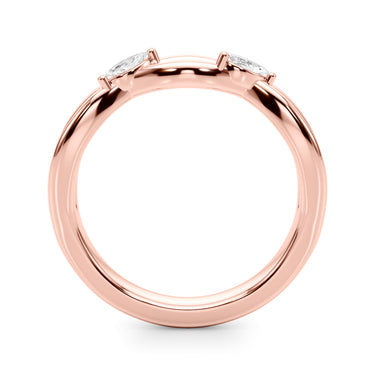 Crossing Diamond Wedding Band – Lab Diamond Wedding Band in 18K Gold | Just Brilliant – angle view