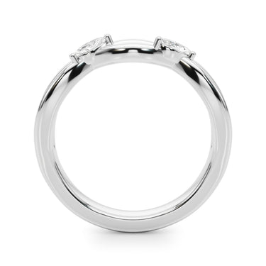 Crossing Diamond Wedding Band – Lab Diamond Wedding Band in 18K Gold | Just Brilliant – detail view