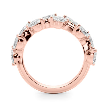 Nature Inspired Wedding Band – Lab Diamond Wedding Band in 18K Gold | Just Brilliant – angle view